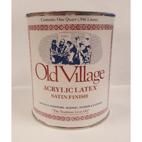 Old Village Interior/Exterior Paint, Satin, Water Base, Plantation Red